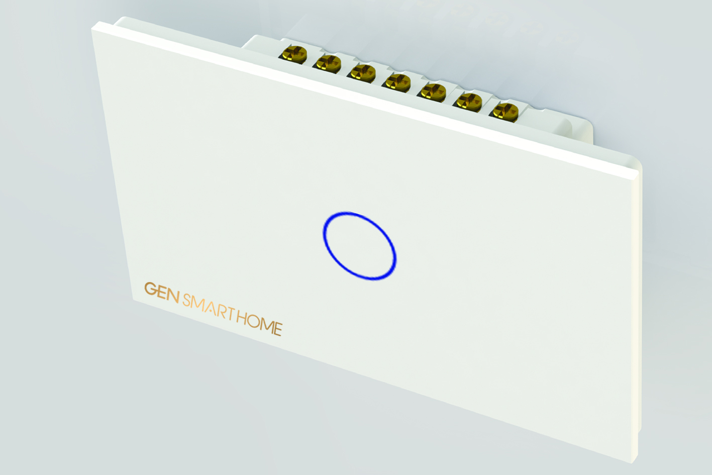công tắc công suất cao 1 nút chạm Gen smarthome màu trắng